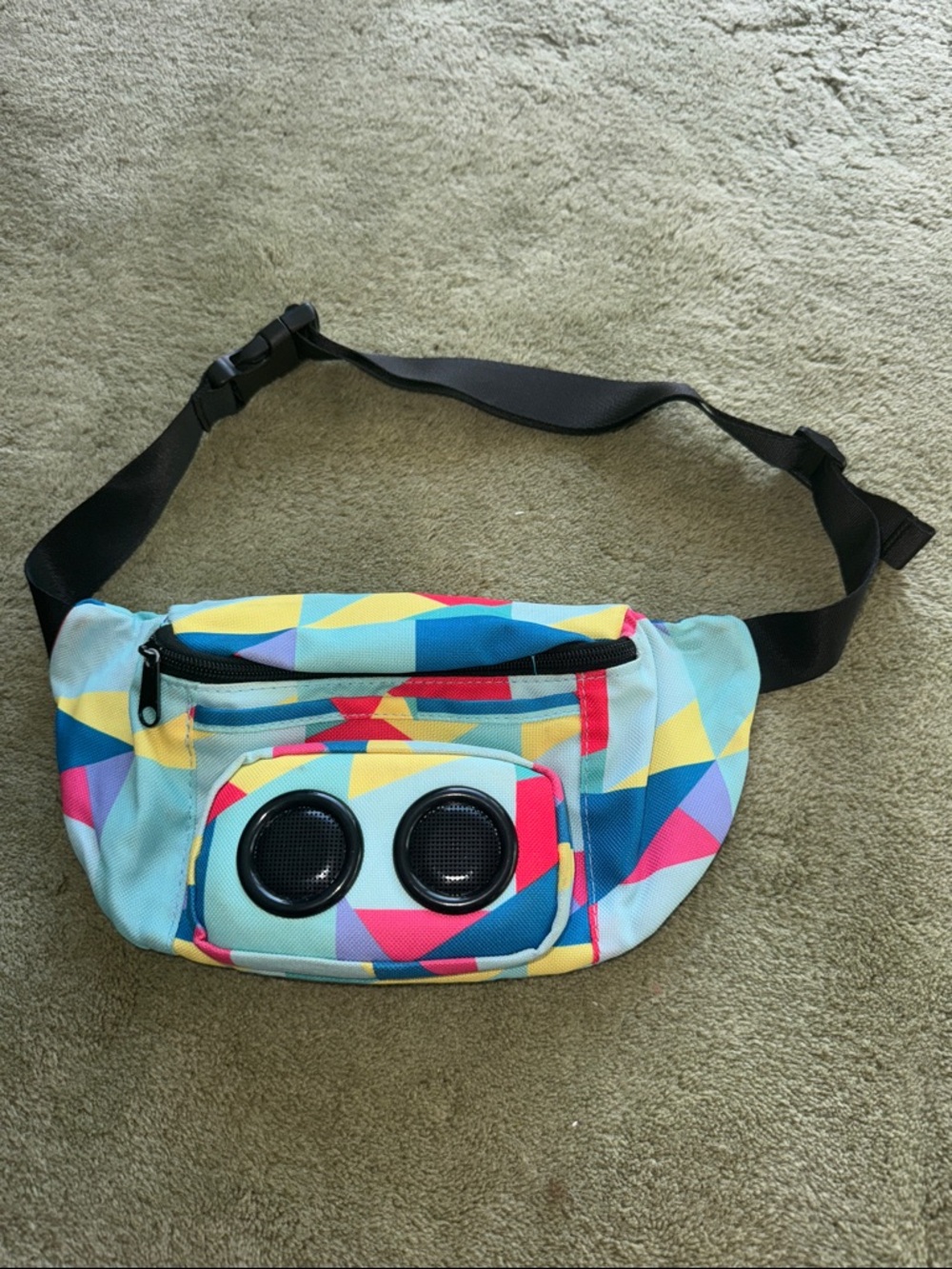 Colorful Geometric Speaker Fanny Pack - Multicolor